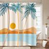 Hawaii Tropical Beach Palm Trees Shower Curtain Bohemian Bathroom Decorative Waterproof Shower Curtain