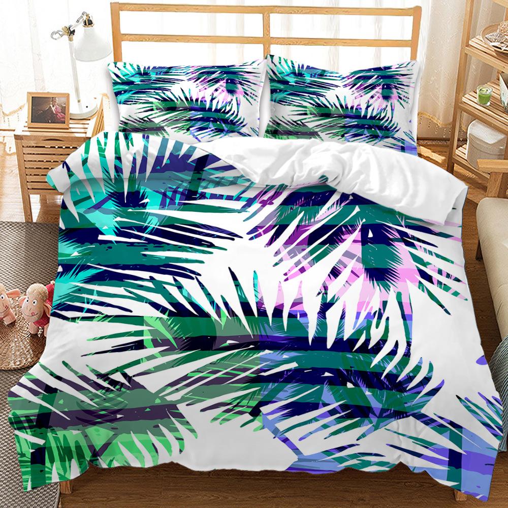 3D летний комплект постельного белья с пальмовым листом и растением, пододеяльник, наволочка 2/3, AU/DE/US/UK/EU, полноразмерное украшение для дома