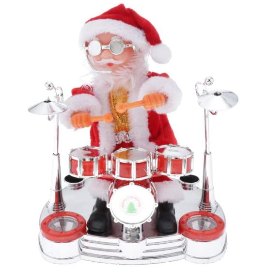 Электрический Рождественский Дед Мороз, играющий на музыкальном инструменте, Рождественская игрушка, украшения для вечеринки