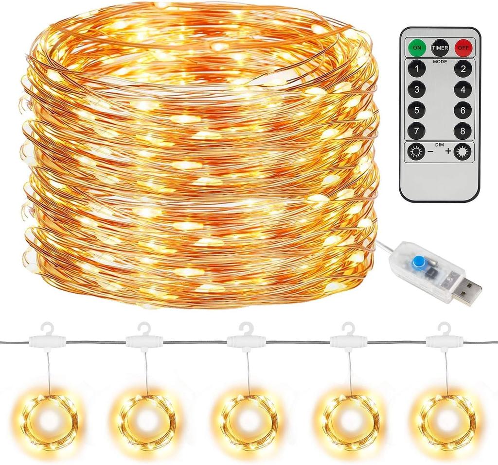 LED Curtain Lights, Jewelry Lights, Fairy Lights, Illumination Curtains, 3m x 3m, 300 LED Bulbs, USB Powered, 8 Flashing Patterns, Easy Remote