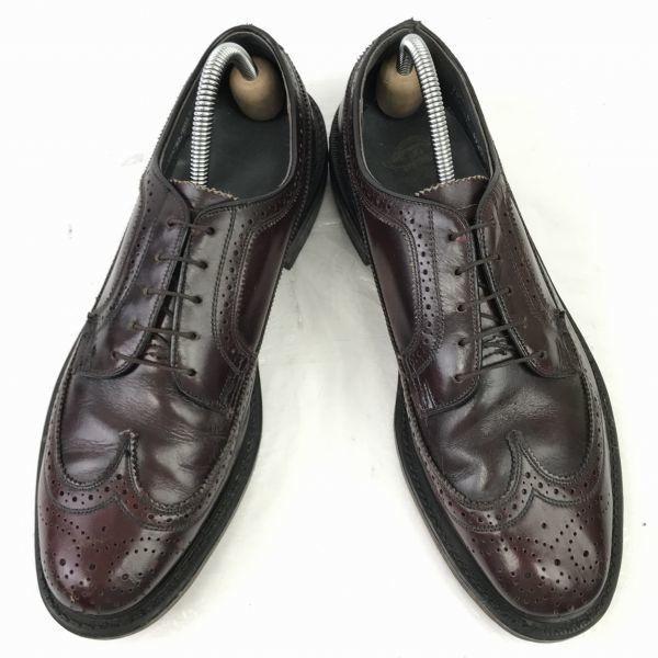 Винтажные кожаные туфли Goodyear Welt Long Wingtip American Brogue, выпущенные до 90-х годов, размер 28,5 см, темно-коричневые(ИСПОЛЬЗОВАЛ)