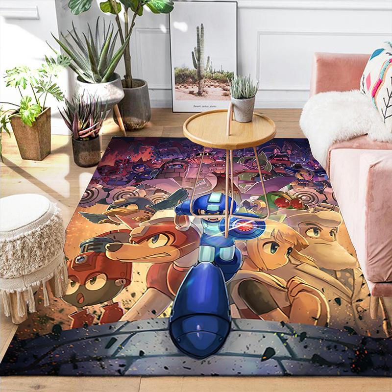 1Pc Megaman Ultimate Battle Rug, Office Carpet Indoor Outdoor Doormat, Non-Slip Soft, Living Room, Christmas Halloween Gift M929394