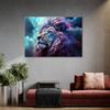 Canvas print, Lion Abstraction Blue