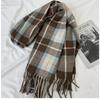 Scarf Women's Autumn and Winter New Plaid Scarf European and American Tassel Versatile Warm Thickened Shawl