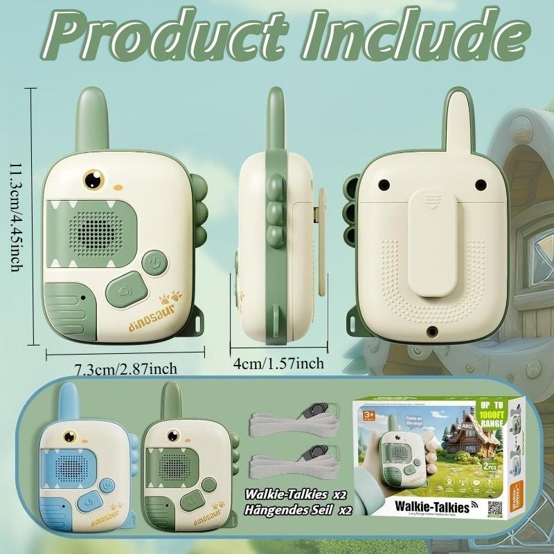 1PAIR Dinosaur Children's Walkie-talkie Toy 300 Meters Away Boys and Girls Birthday Gift Parent-child Interactive Toy