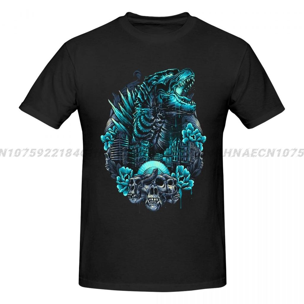 Godzillaed Rise From The Depths T-Shirt Men Round Neck Cotton T Shirts Short Sleeve Tops Printed Clothing