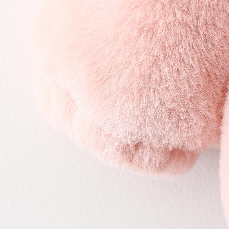 Зимнее женское детское мультяшное пальто с капюшоном женское младенческое меховое для малышей (Бесплатная сумка)