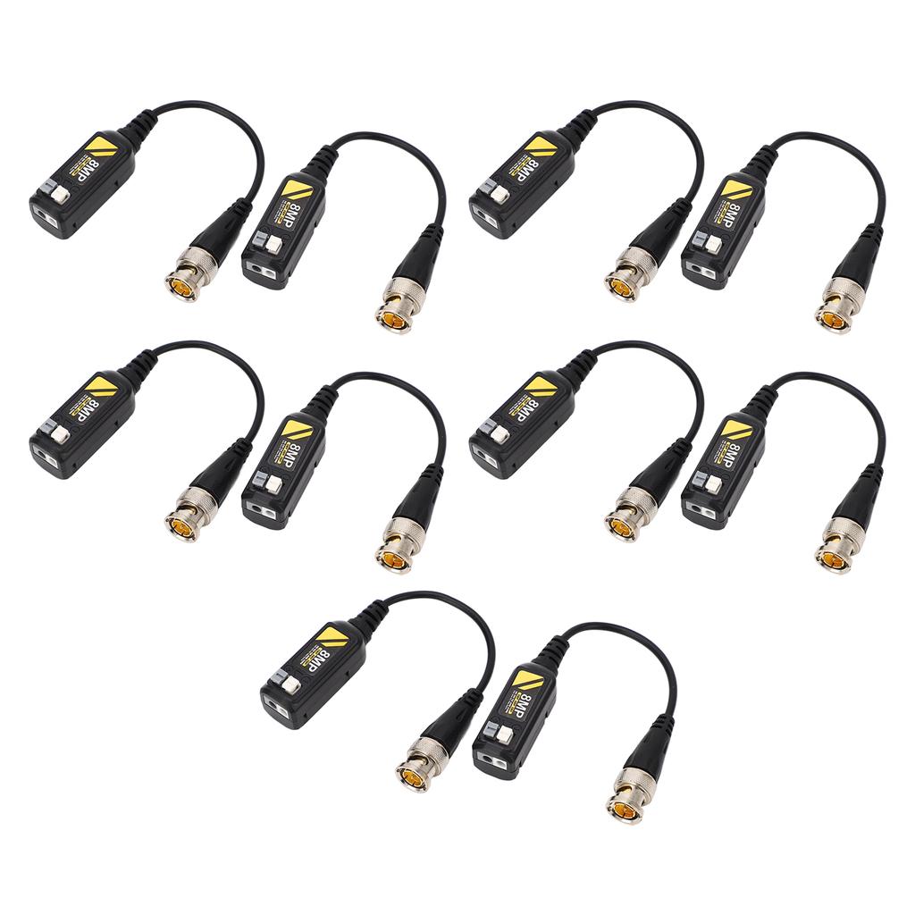 5 пар 8 МП BNC видео балун коннектор Низкие потери передачи Защита от молний Балун Витая пара