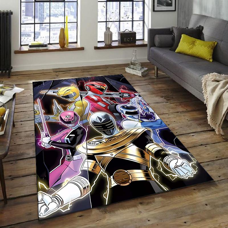 1pc Mighty Morphin Power Rangers1 Design Area Rug - Non-Slip, Soft & Cozy Floor Mat for Living Room, Bedroom, Office - Indoor/Outdoor Decorative Carpe