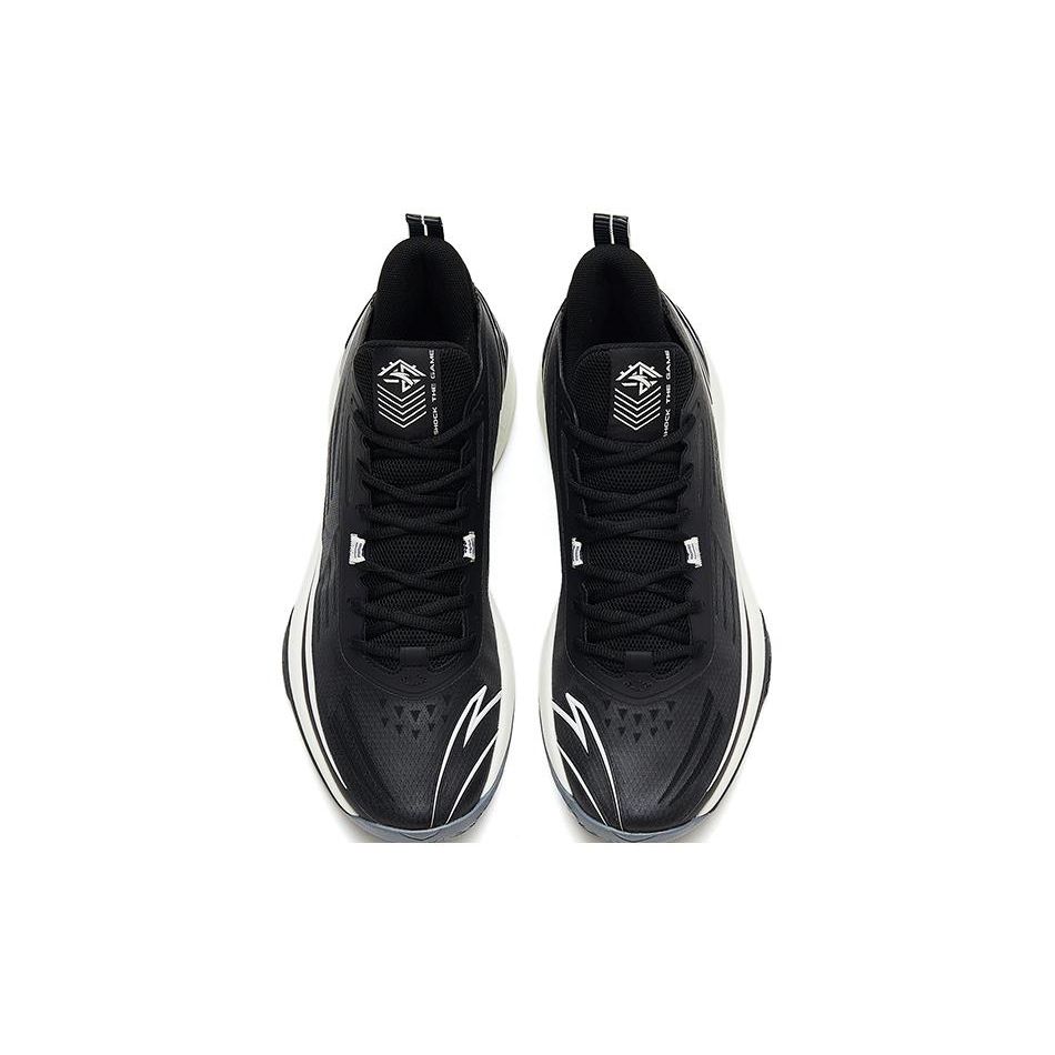 Anta Attack 5 Fabric Shock Absorption Non-Slip Wear-Resistant Low-Top Basketball Shoes Men Sneaker Black White 112331603-3