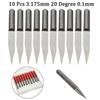 10 шт. 20 градусов 0,1 мм твердосплавные гравировальные биты для печатных плат, инструмент для фрезерного станка с ЧПУ, хвостовик 3,175 мм