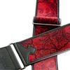 RightOn! STRAPS Guitar Strap, 7cm Wide, 95-150cm Long, PAISLEY VELVET-60 Red