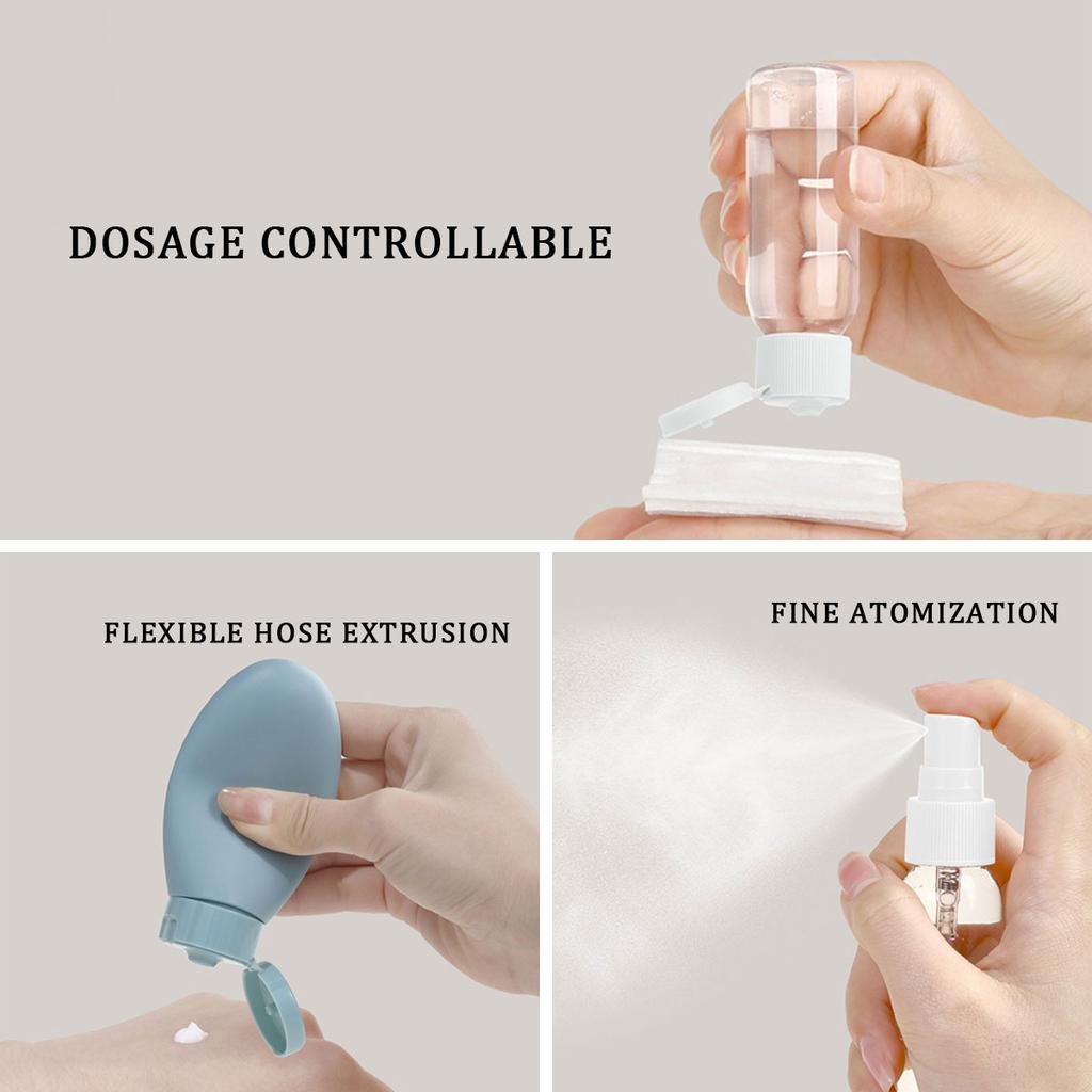 Silicone leakproof toiletries, use bottles alone when traveling, and take cream spray bottle extrusion tube when traveling.zwq