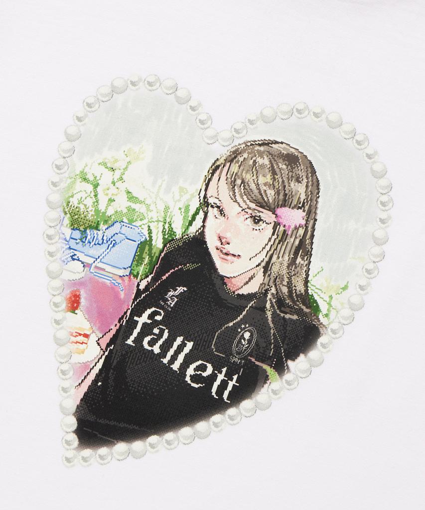 FALLETT [Fallett X Bakijoo] Укороченная футболка с коротким рукавом Hype Girl Белая
