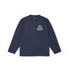 FW24 P3 Long Sleeve Crew Neck T-Shirt With Back Letter Print Unisex Tops Navy-Blue P27LS004
