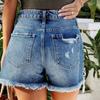 2023 Casual Hole Ripped Blue Shorts Summer High Waist Loose Short Pants Comfort Pocket Denim Shorts Pantalon Vintage Mujer 25671