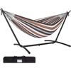 Heavy Duty Steel Hammock Stand With Canvas Indoor Outdoor Anti-Tip Frame Backyard Garden Patio Relaxation