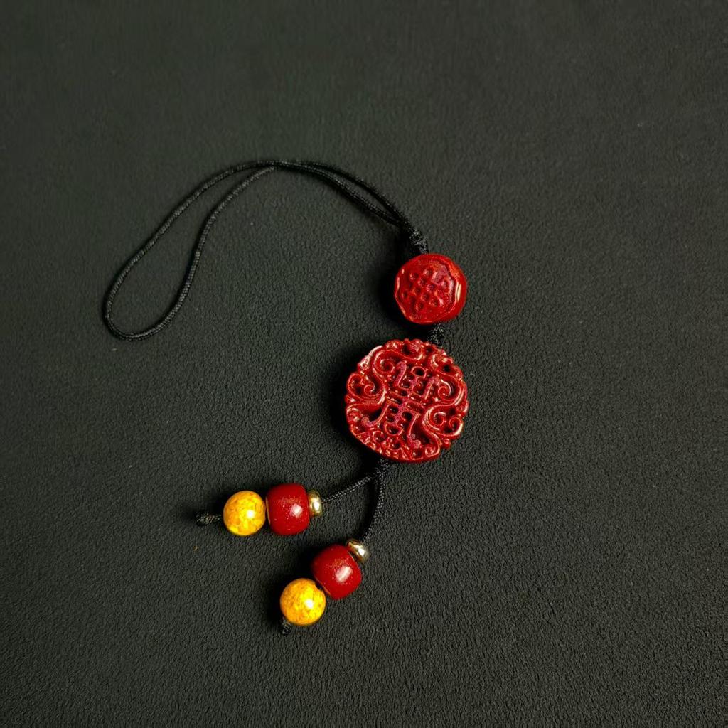 Китайский Амулет для Мобильного Телефона из Пурпурного Золотого Песка - Киноварная Тыква Руи Подвеска Брелок