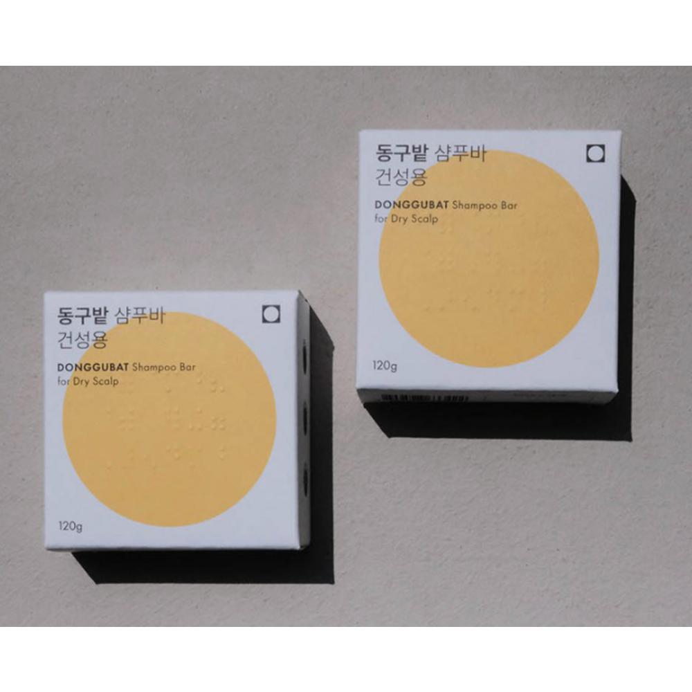 Donggubat Solid Shampoo Bar for Dry Skin, 2 Packs, 120g