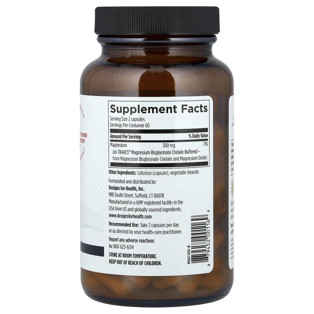 Magnesium Glycinate Complex, 300Mg, 120 Veggie Caps (150Mg Per Capsule)