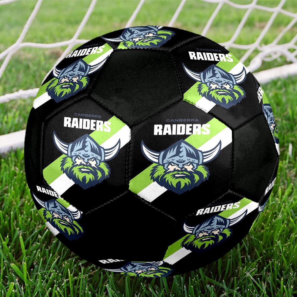 Canberra Raiders Indoor Soccer Ball Colorful All Ages Size 5 Machine Stitched PVC Competition Ready Durable High-Bounce
