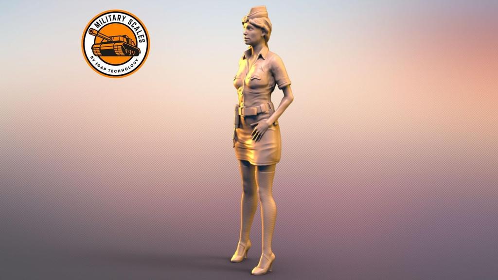 IDAP Technology Военная девушка в кепке Статуэтка Набор для 3D-принтера 1/35 № 9 PD35423-9