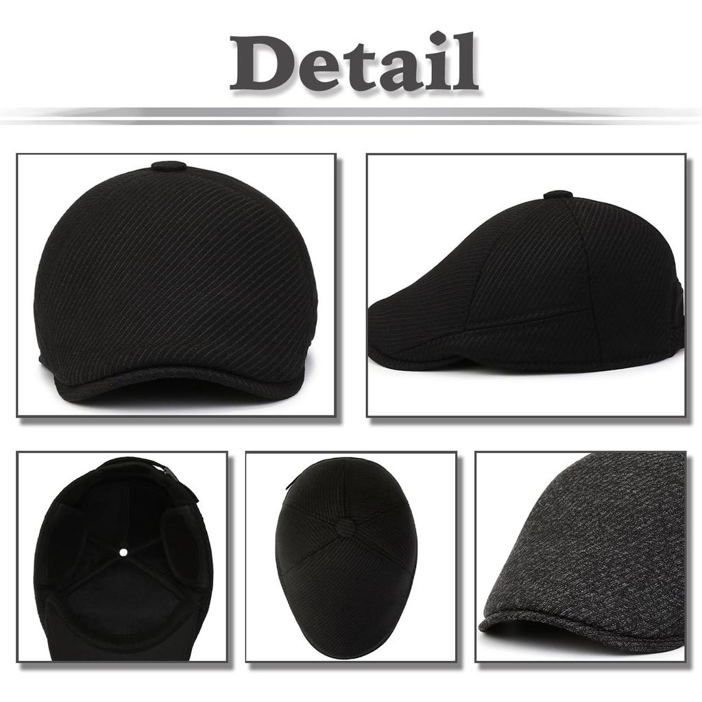 Кепка с холодной простой CZA385 [Белый Клык] Шапка, Наушники, Защита, Дизайн, На открытом воздухе, Стильная, Мужская, (черный)