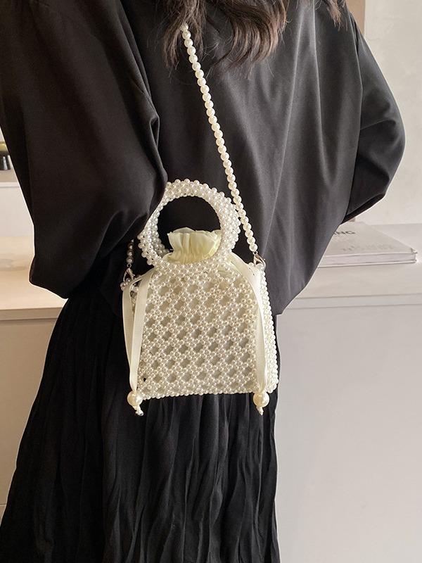 Новая жемчужная женская сумка ручной работы с отделкой из бисера, модная женская сумка-мессенджер с подиумной отделкой, легкая роскошная фактурная сумка для мобильного телефона