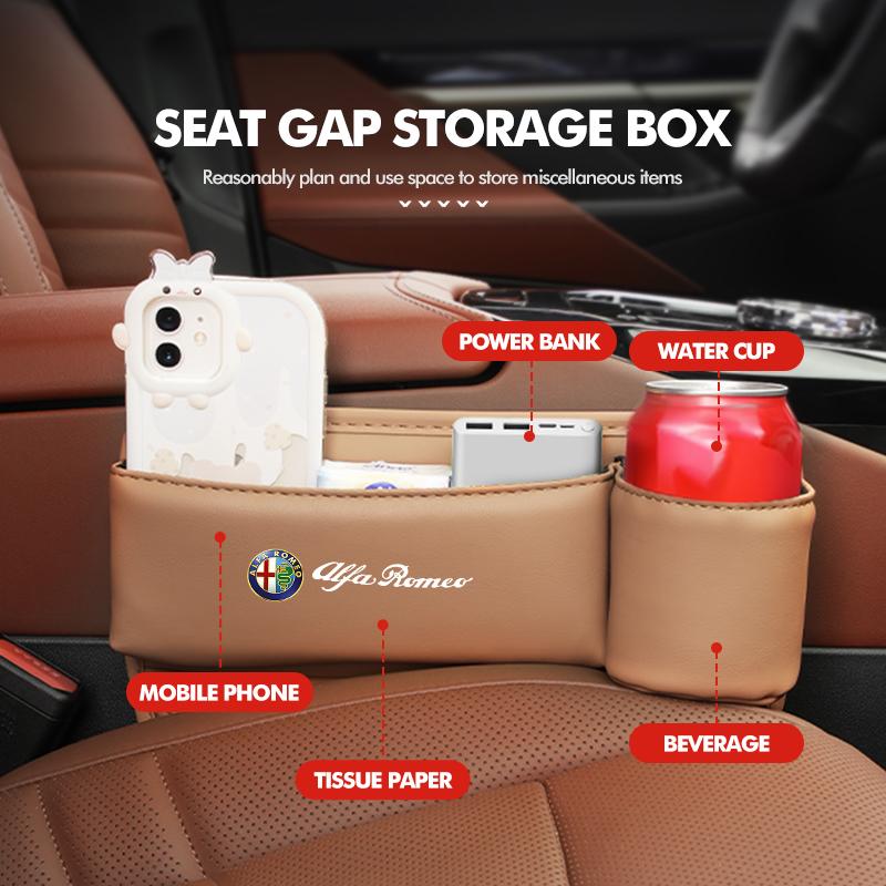 Car Seat Gap Storage Box Car Central Console Side Organizer Boxs For Alfa Romeo 159 Giulietta 156 147 Giulia Mito GT Stelvio