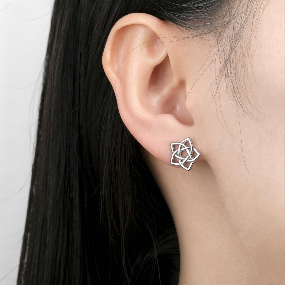 Xiaomi Skyrim Trinity Knot Stud Earrings Stainless Steel Triquetra Celtics Knot Earring for Women Irish Vintage Amulet Jewelry Gift