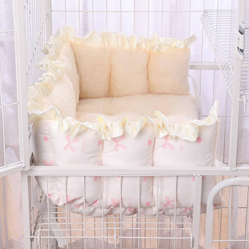 Зимняя плюс бархатная и утолщенная клетка для кошек, привязывающее гнездо, ограждение для клетки для кошек, чтобы сохранять тепло, ремни для гнезда для кошек могут закрепить коврики для кошек