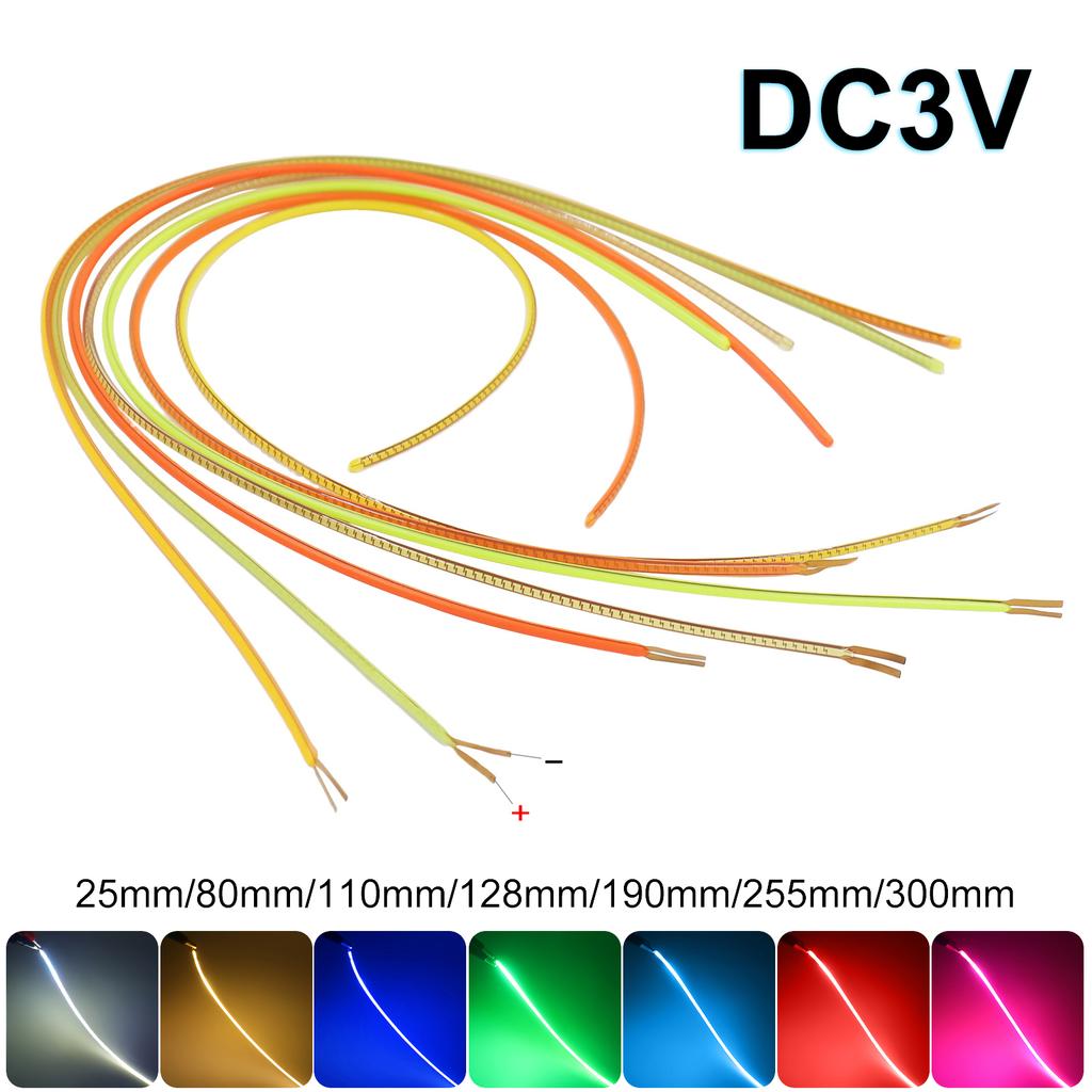 Free Cut 3V Flexible LED Filament for LED Bulb 25mm 80mm 110mm 128mm 190mm 255mm 300mm DIY Edison Bulb Parts COB LED Diode