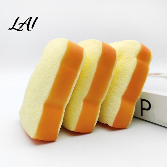 Sliced Bread Fidget Toys 1/2Pcs Simulated Toast Stress Relief Toy Squeeze Sensory Toy Soft Stretchy Fake Food for Kids Teens Adults Desk Reliever