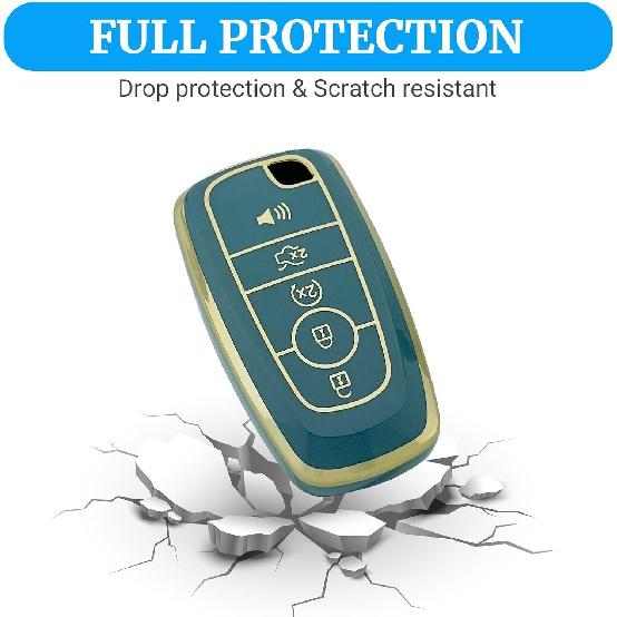 Чехол для брелока Ford с брелоком, полноразмерный защитный чехол для ключей для 2018-2025 Explorer Fusion Escape Edge Bronco F150 Maverick Mustang