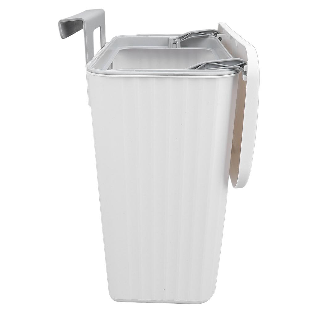 9L Kitchen Trash Can Wall Mounted with Lid Hanging Cabinet Door Trash Can for Kitchen Bathroom