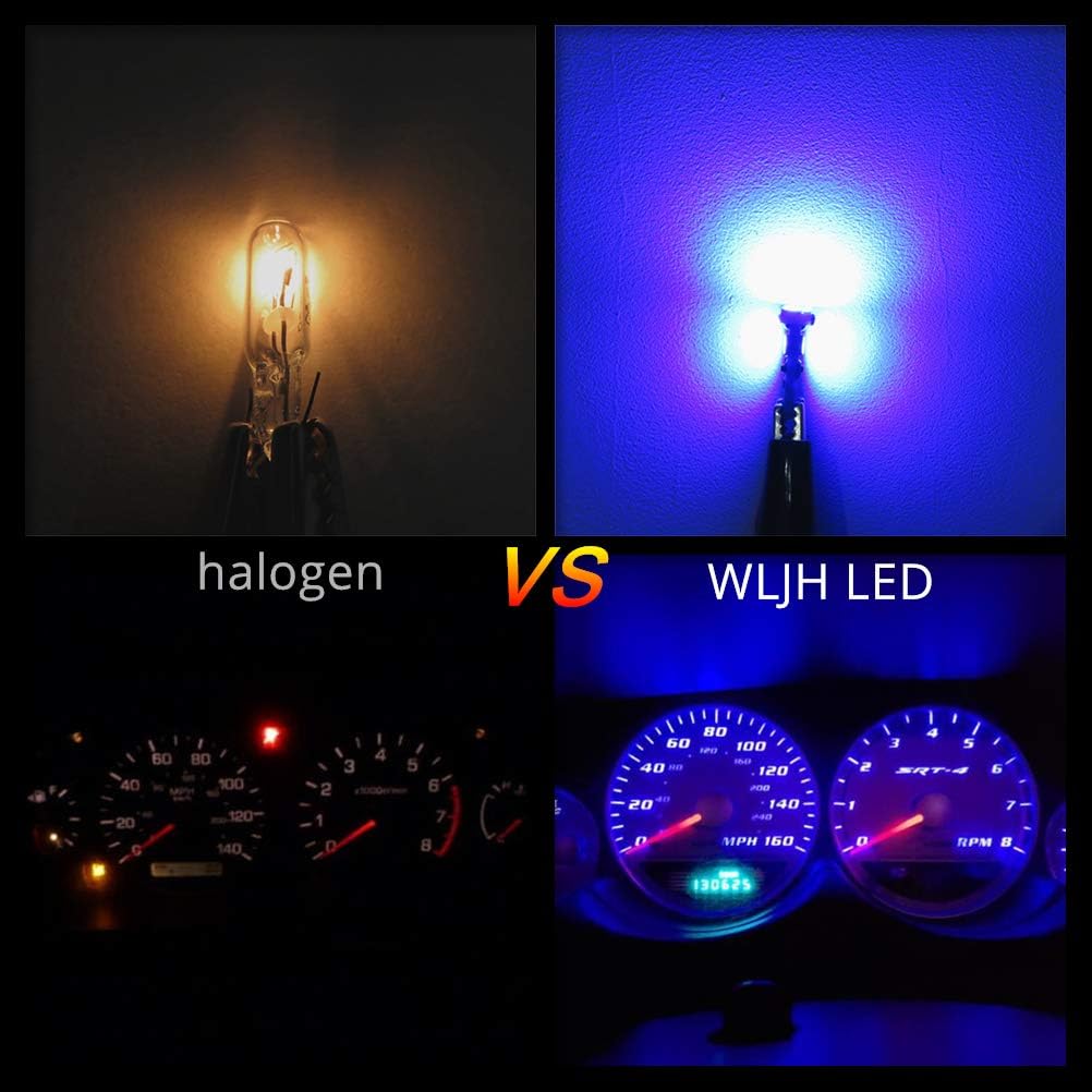 WLJH Super Bright T5 74 27 37 73 Led Bulb Light with PC74 Twist Sockets for Automotive Dash trument Panel Cluster Warning Indicator Backlighting