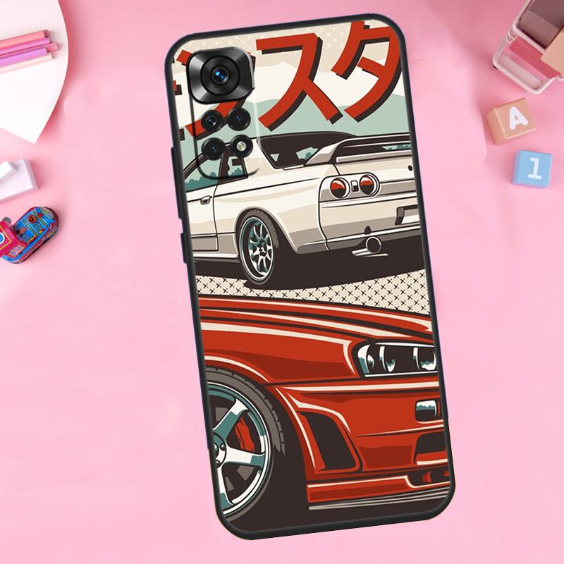 Чехол для телефона Спортивный автомобиль JDM Дрифт Для Xiaomi Redmi Note 11 10 9 8 12 Pro Turbo 9S 10S 11S 12S 9A 9C 10C 12C