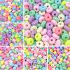 Home Party Supplies Flower Geometry Shape Loose Beads Acrylic Jewelry Findings Beads with Hole For Crafted DIY Accessories 40Pcs.Mixed Candy Color
