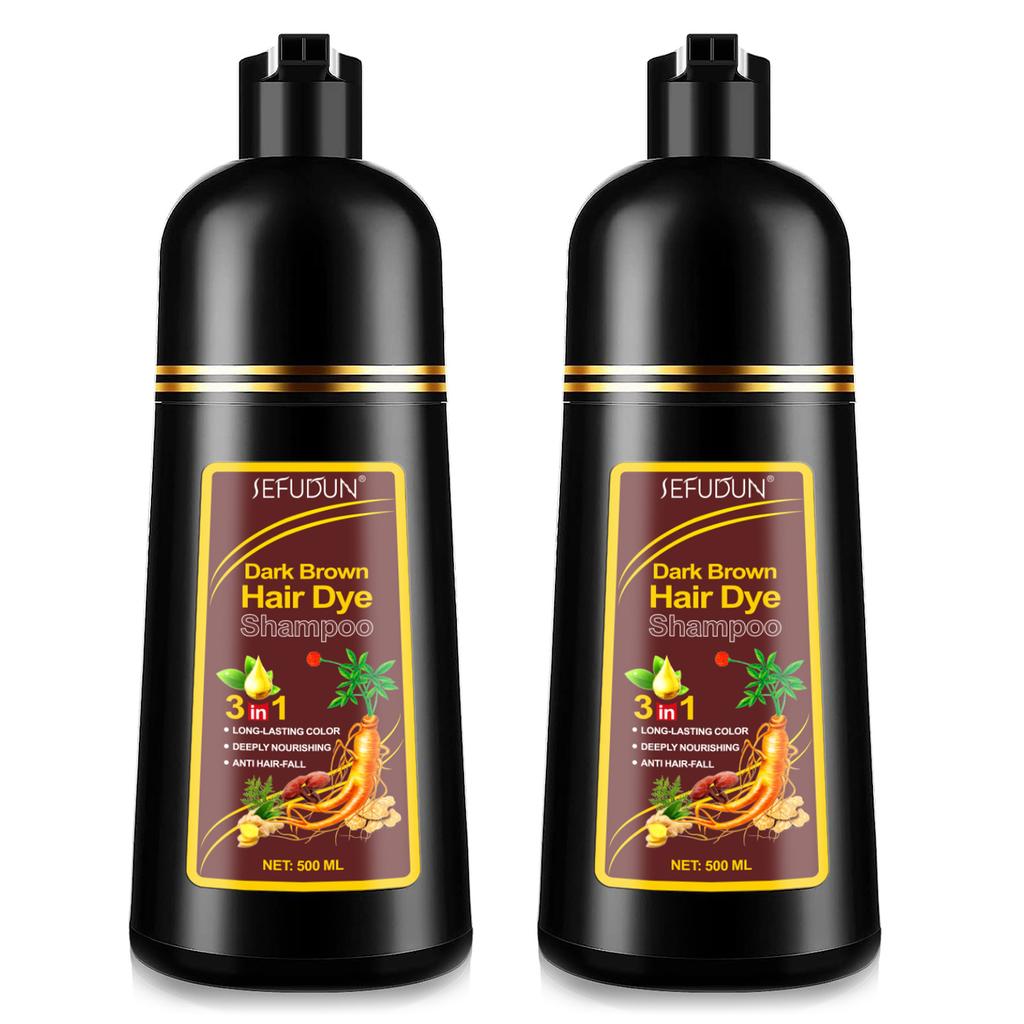 SEFUDUN 3 in 1 Hair Dye Shampoo Color Depositing Shampoo 2 Colors Available Gentle Formula 200ml