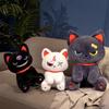 Cute Dark Pirate Cat Plush Toy Cozy Stuffed Animal Pillow For Relaxation And Sleep