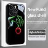 Creative Bizarre Hand Ball Pattern Glass Black Phone Case For iPhone 11 12 13 14 15 16 17 Pro Max 17Air 7 8 Plus XR XS X Cover