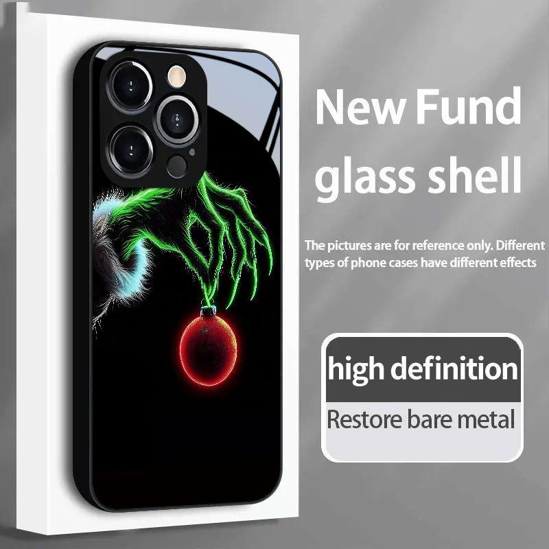 Creative Bizarre Hand Ball Pattern Glass Black Phone Case For iPhone 11 12 13 14 15 16 17 Pro Max 17Air 7 8 Plus XR XS X Cover