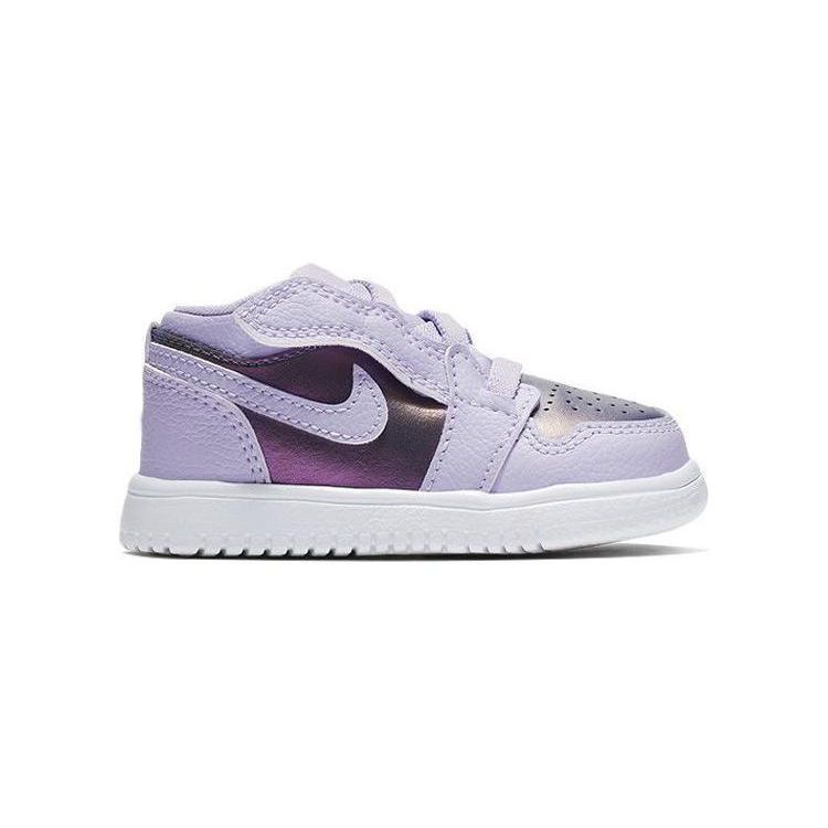 Jordan Air  1 Low Alt Синтетическая кожа Лаковая Удобные Повседневные Низкий верх Ходок Детские кроссовки Фиолетовый CD7227-505