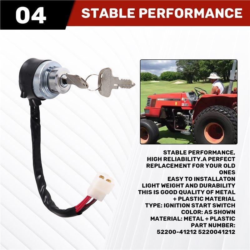 Ignition Start Switch W Keys OE For Kubota Tractor