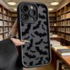 Мягкий чехол для телефона из ТПУ с рисунком в виде силуэта черной летучей мыши для iPhone 17 16 15 14 13 12 11 Pro Max Plus Ударопрочный противоскользящий чехол