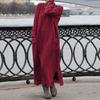 Tambov Autumn Winter Long Sleeve Lacework Hem Plus Size Knit Maxi Dress