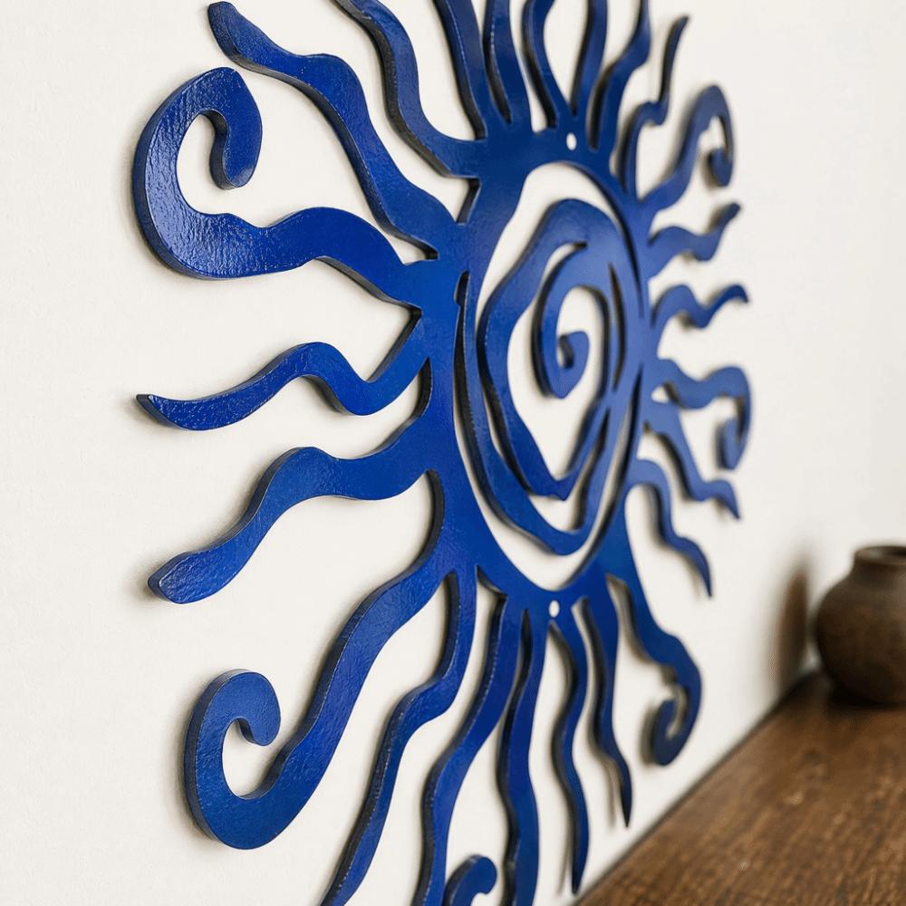 Hand Painted Iron Art Metal Wall Art 11.81 in Wall Sculpture Spiral Sun Decor Farmhouse Decor