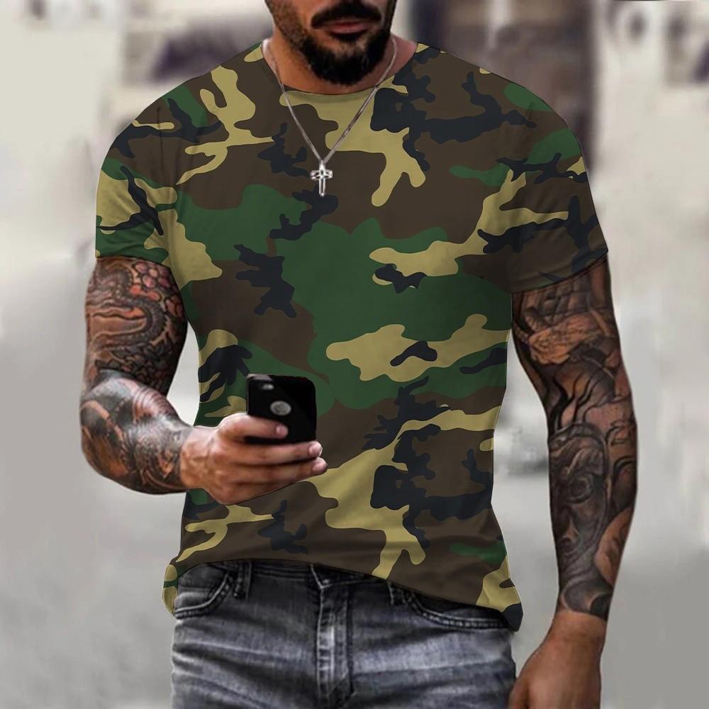 3D камуфляжная футболка для мужчин и женщин, уличная мода, с коротким рукавом