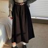 Женская коричневая юбка осень-зима с высокой талией, длинная вельветовая юбка, женские плиссированные юбки А-силуэта в студенческом стиле