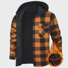 Plus Velvet Hooded Plaid Men's Long Sleeve Shirt - Large Size, Warm Casual Wear for Autumn/Winter 2025